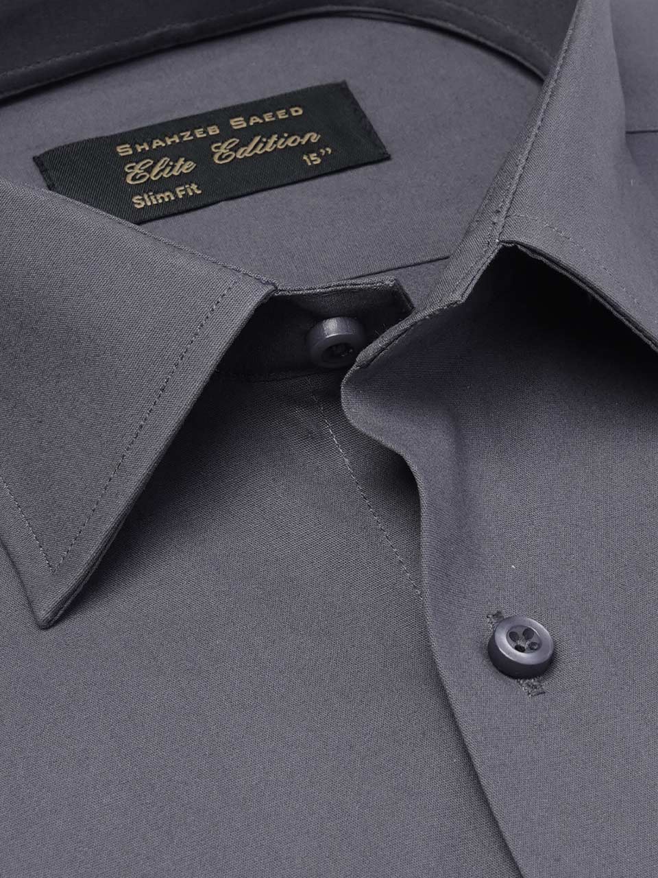 Charcoal Plain, French Collar, Elite Edition, Men’s Formal Shirt (FS-2283)