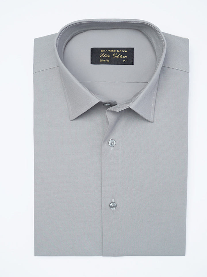 Grey Plain, French Collar, Elite Edition, Men’s Formal Shirt (FS-2284)