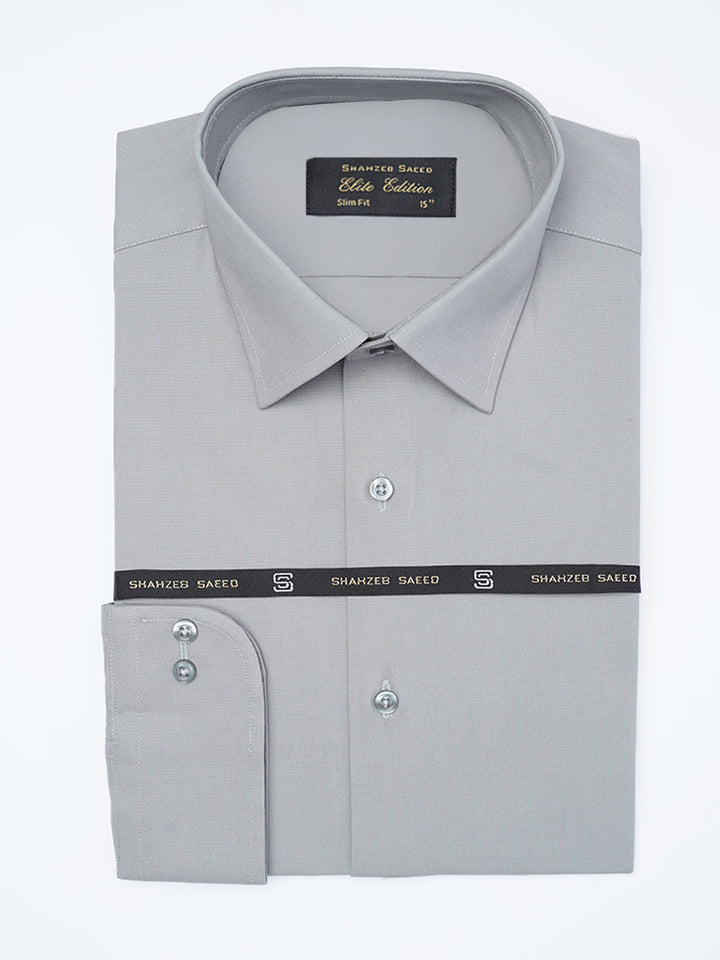 Grey Plain, French Collar, Elite Edition, Men’s Formal Shirt (FS-2284)