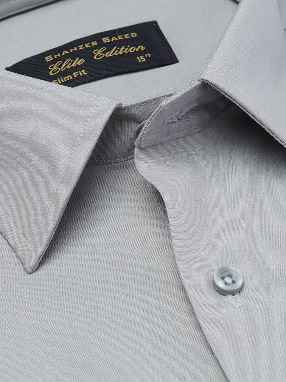 Grey Plain, French Collar, Elite Edition, Men’s Formal Shirt (FS-2284)