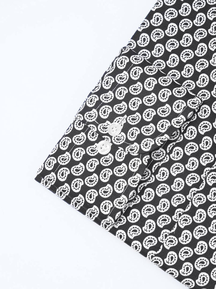 Black & White Printed, Elite Edition, Cutaway Collar Men’s Formal Shirt (FS-2299)