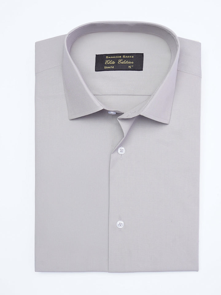 Grey Plain, French Collar, Elite Edition, Men’s Formal Shirt (FS-2307)