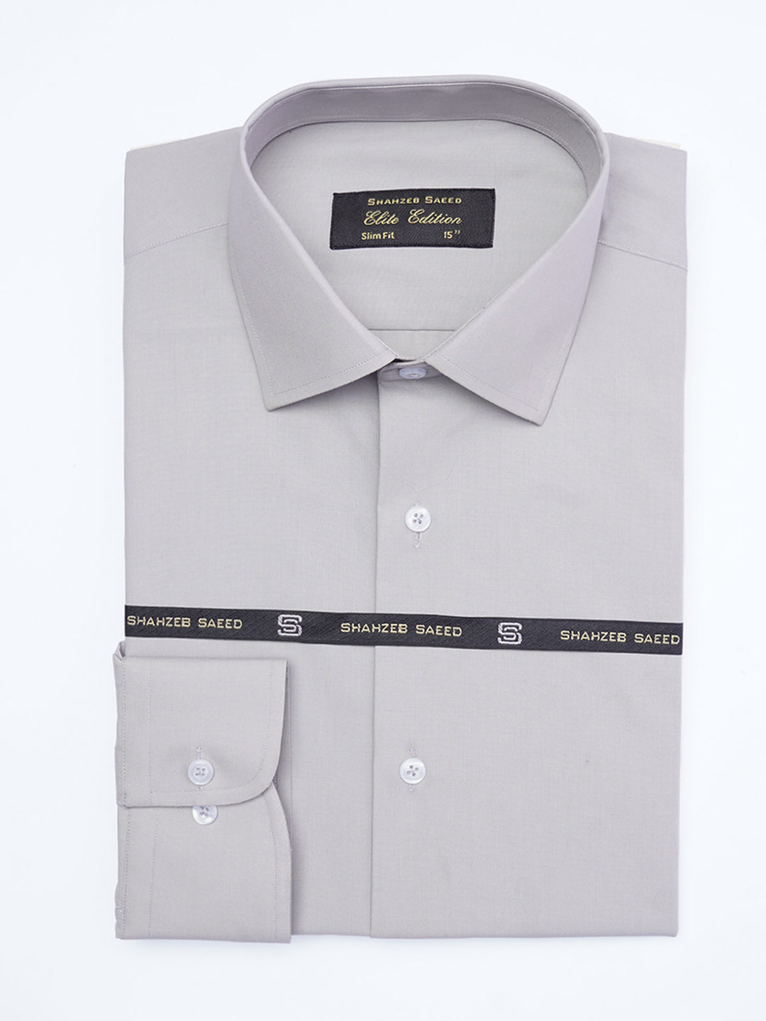 Grey Plain, French Collar, Elite Edition, Men’s Formal Shirt (FS-2307)