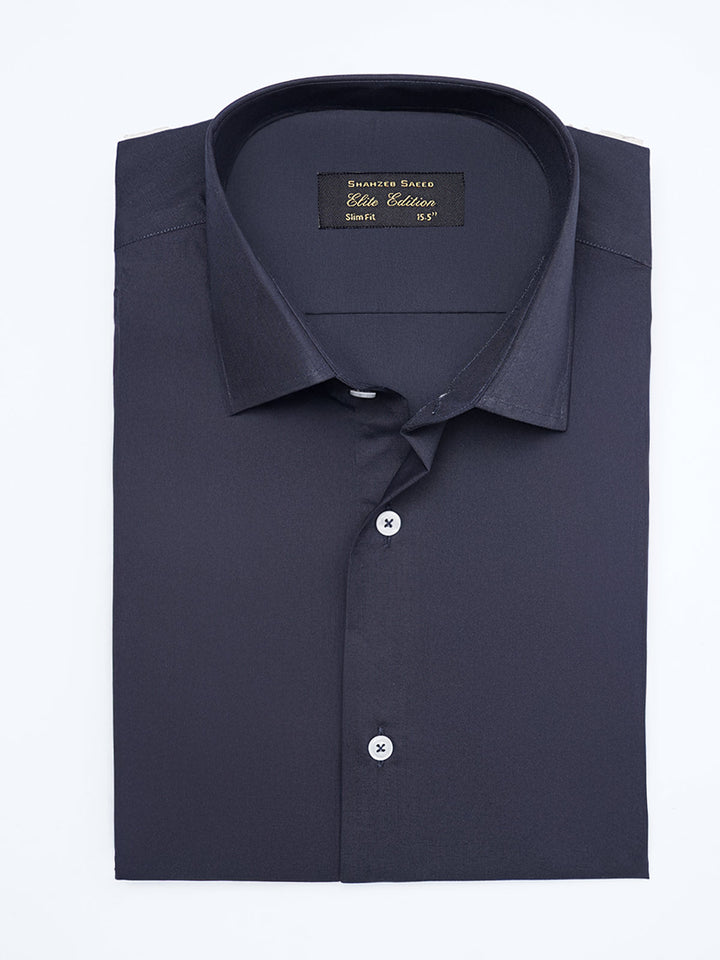 Navy Blue Plain, French Collar, Elite Edition, Men’s Formal Shirt (FS-2308)