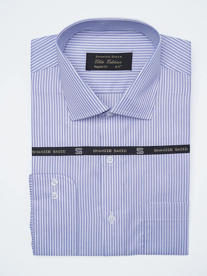 Blue Striped, Elite Edition, Cutaway Collar Men’s Formal Shirt (FS-2509)