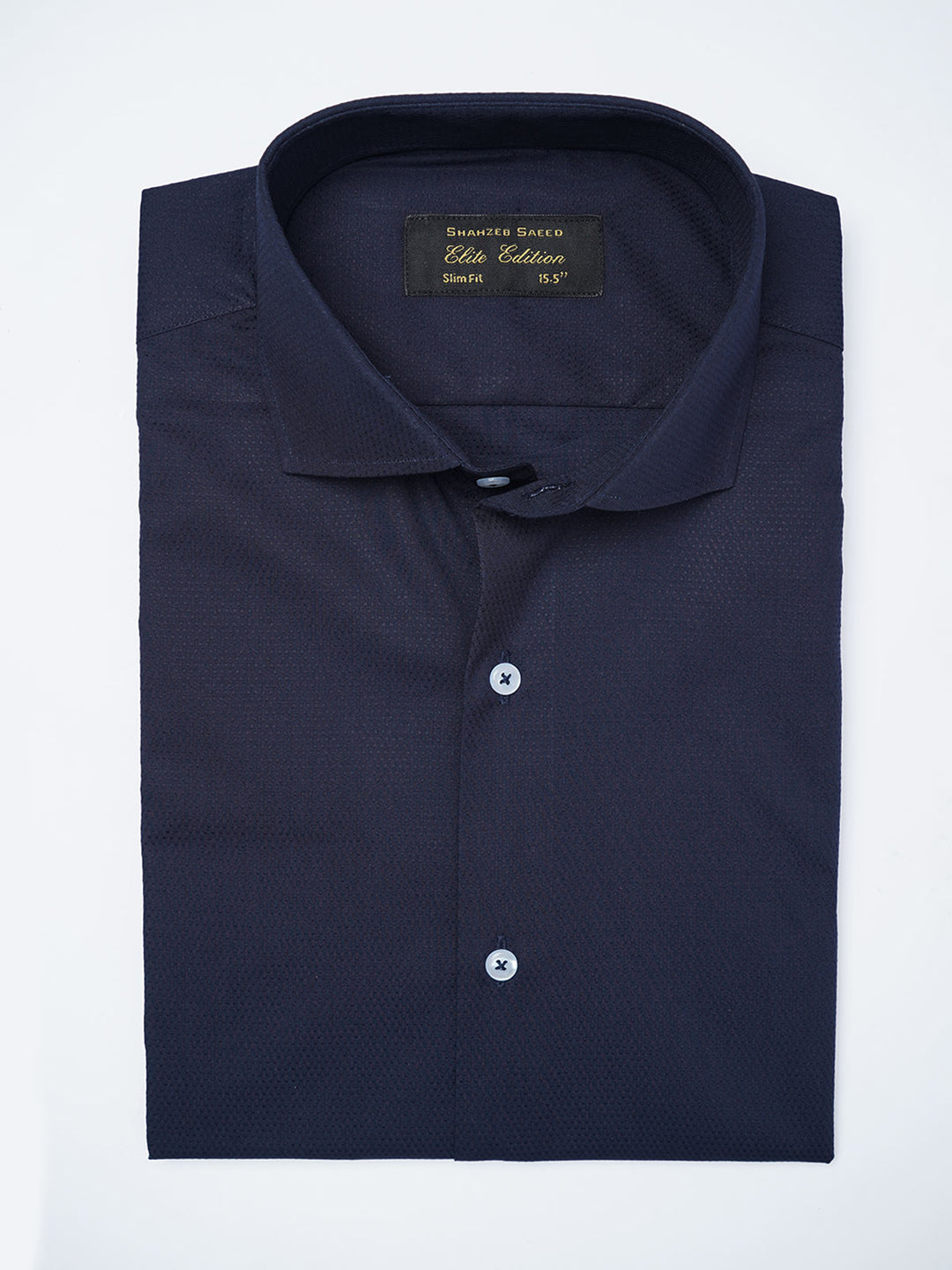 Navy Blue Self, Cutaway Collar, Elite Edition, Men’s Formal Shirt (FS-2729)