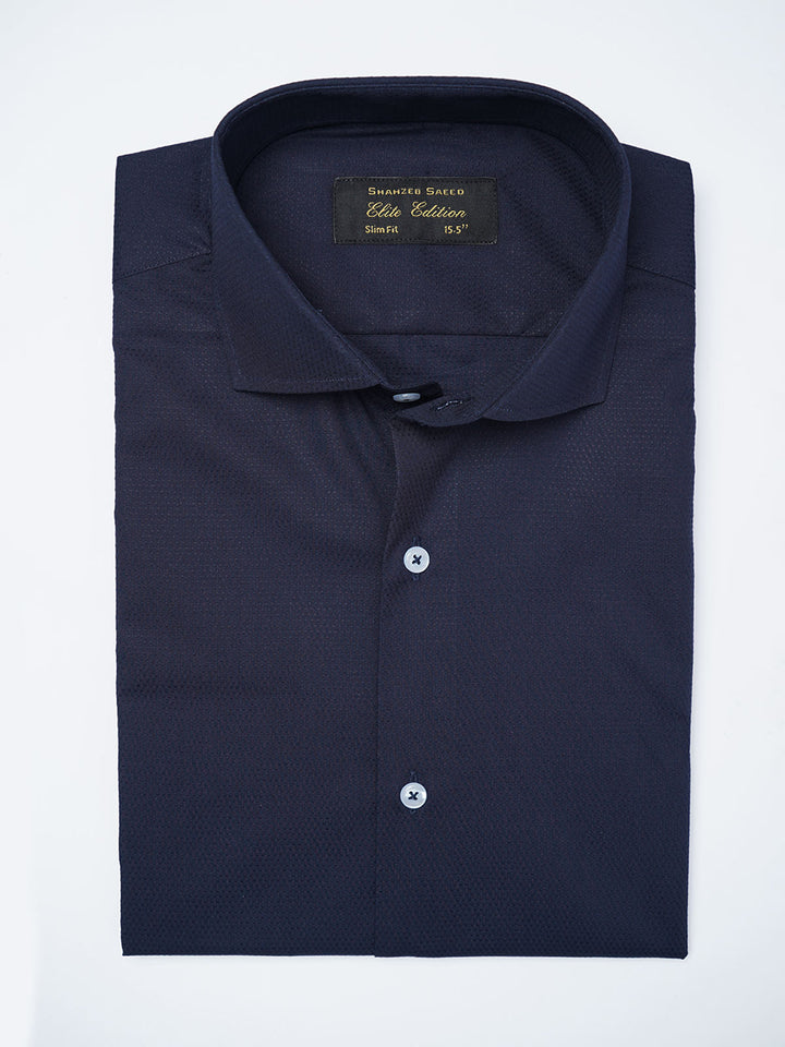 Navy Blue Self, Cutaway Collar, Elite Edition, Men’s Formal Shirt (FS-2729)