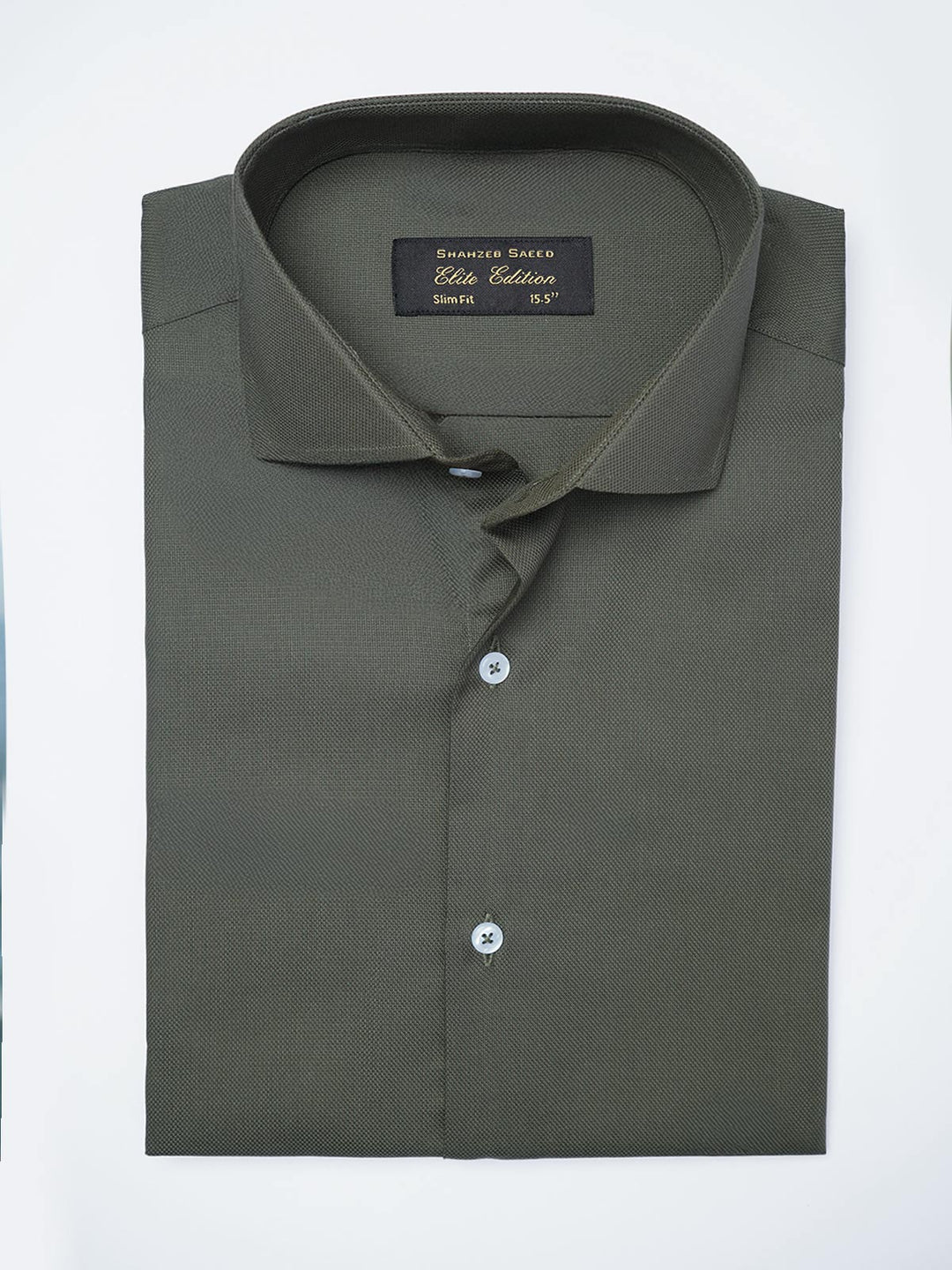 Olive Self, Cutaway Collar, Elite Edition, Men’s Formal Shirt (FS-2735)