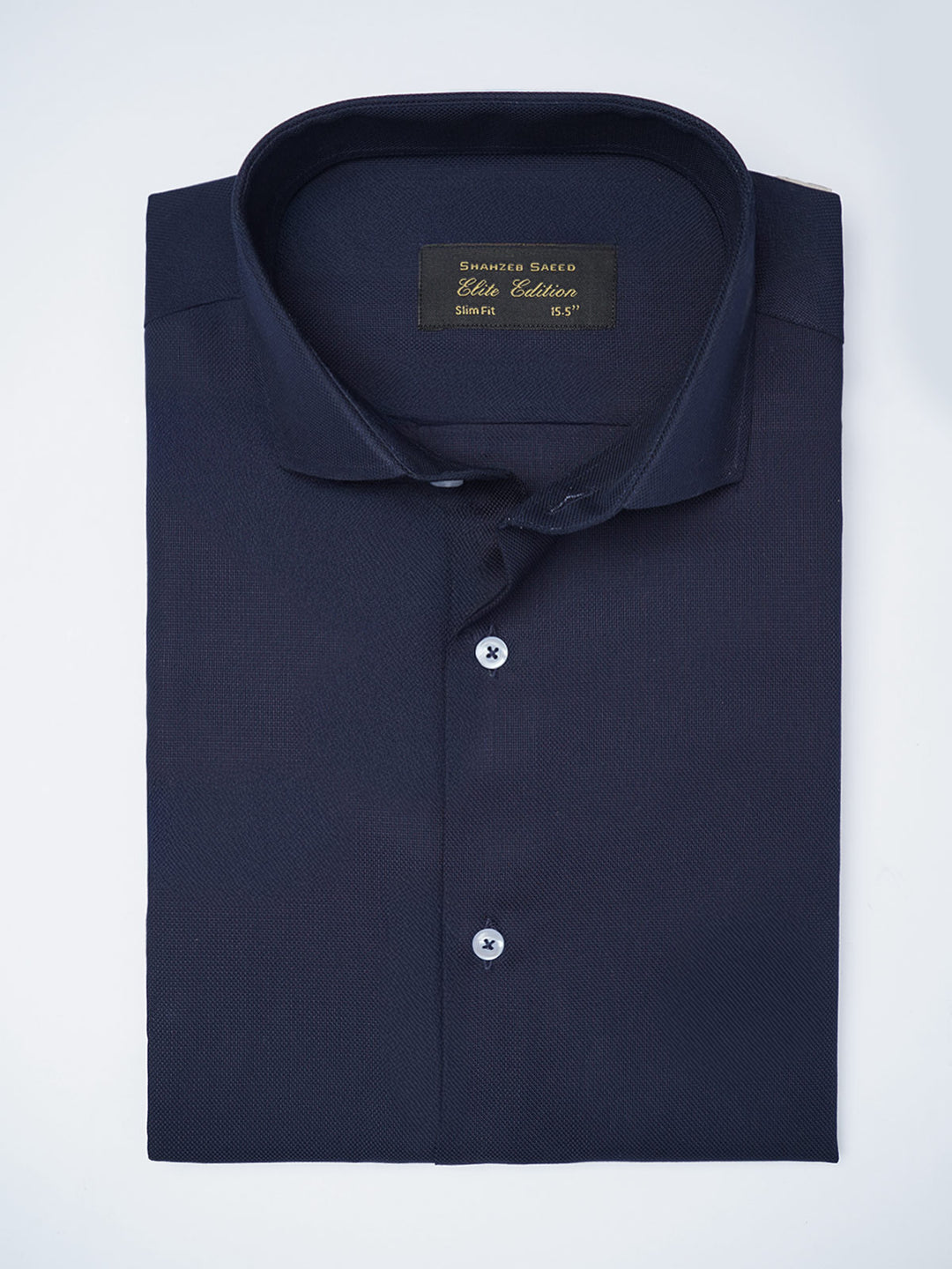 Navy Blue Self, Cutaway Collar, Elite Edition, Men’s Formal Shirt (FS-2736)