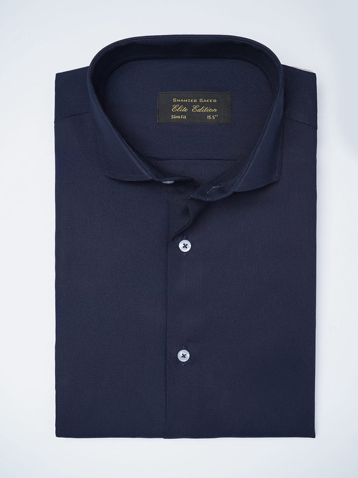 Navy Blue Self, Cutaway Collar, Elite Edition, Men’s Formal Shirt (FS-2736)
