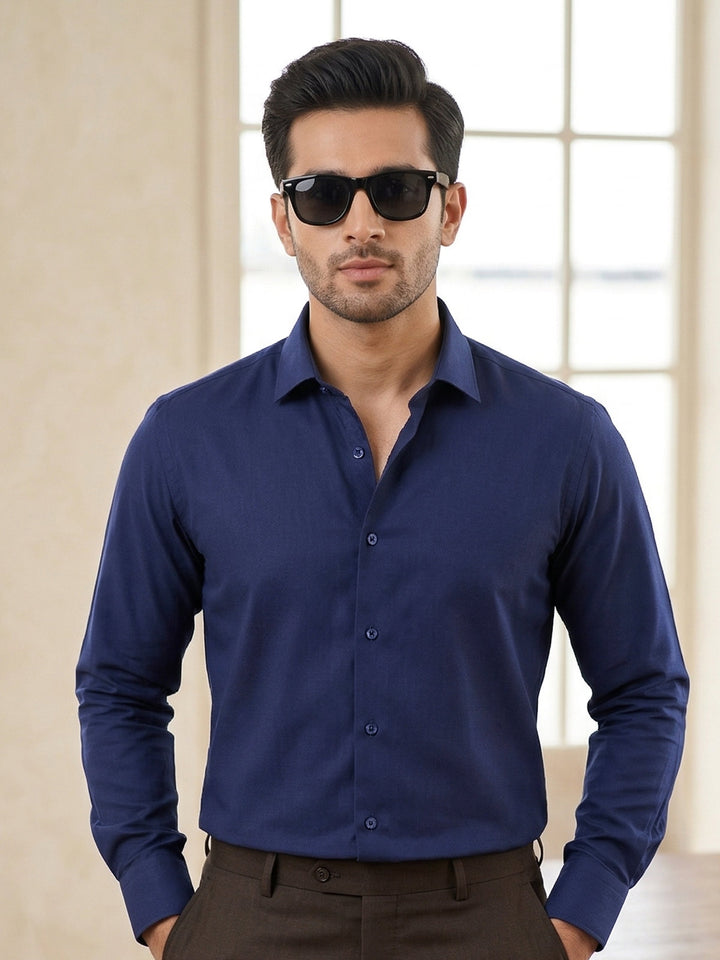 Navy Blue Plain, Cutaway Collar, Performance Formal Shirt (FS-2851)