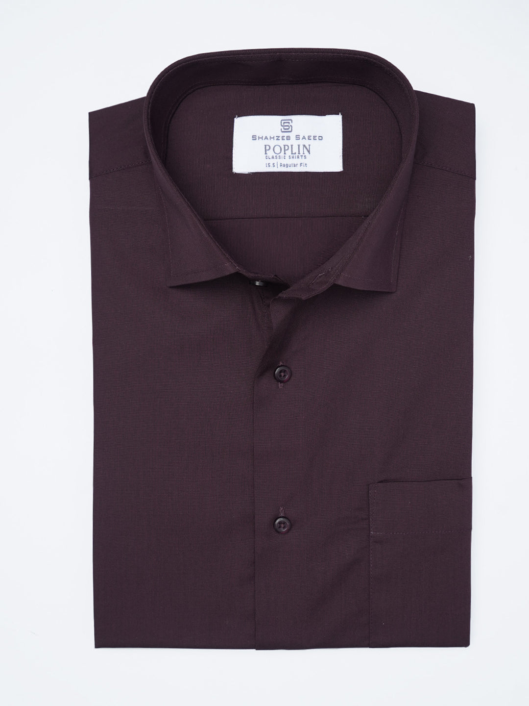 Maroon Plain, Cutaway Collar, Poplin Formal Shirt (FS-2896)