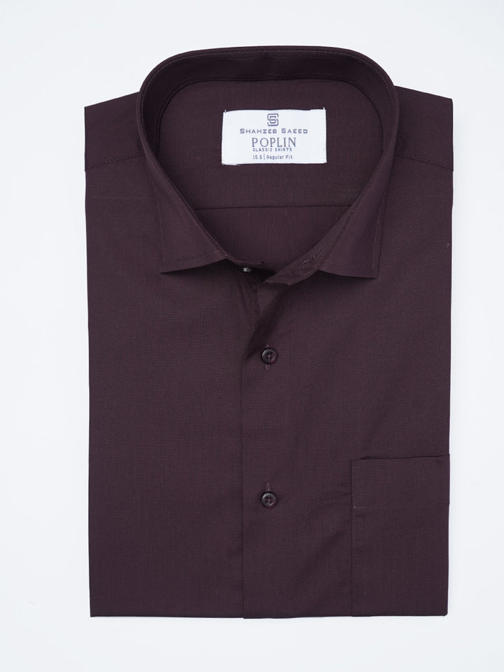 Maroon Plain, Cutaway Collar, Poplin Formal Shirt (FS-2896)
