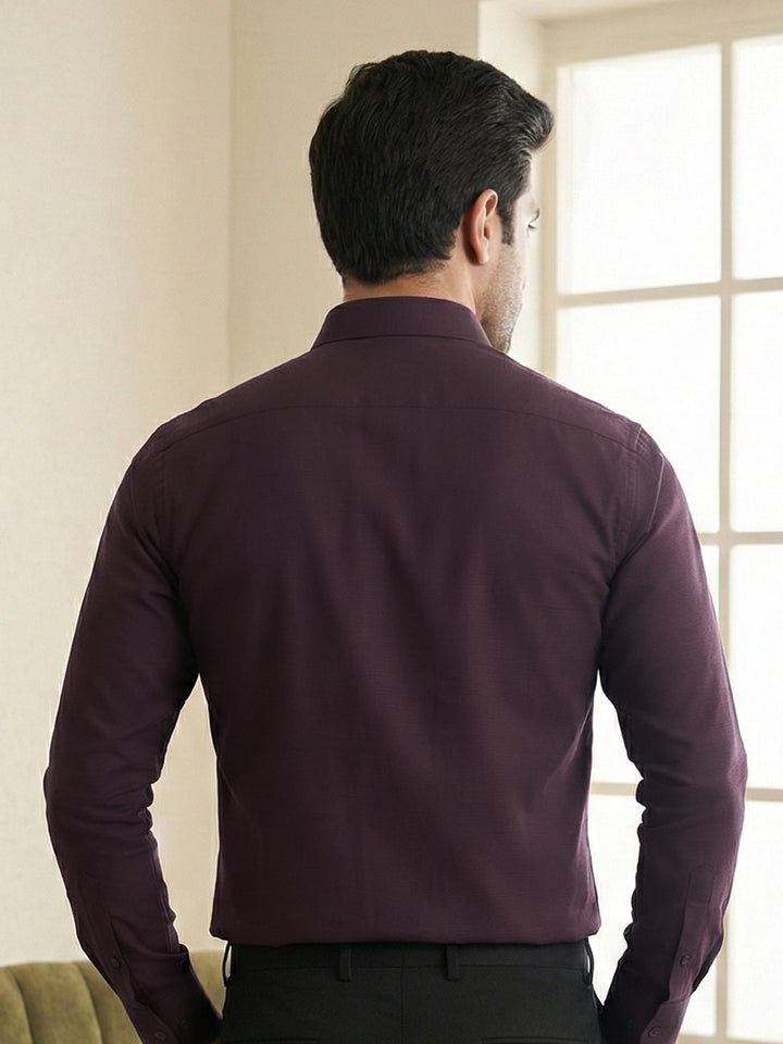 Maroon Plain, Cutaway Collar, Poplin Formal Shirt (FS-2896)