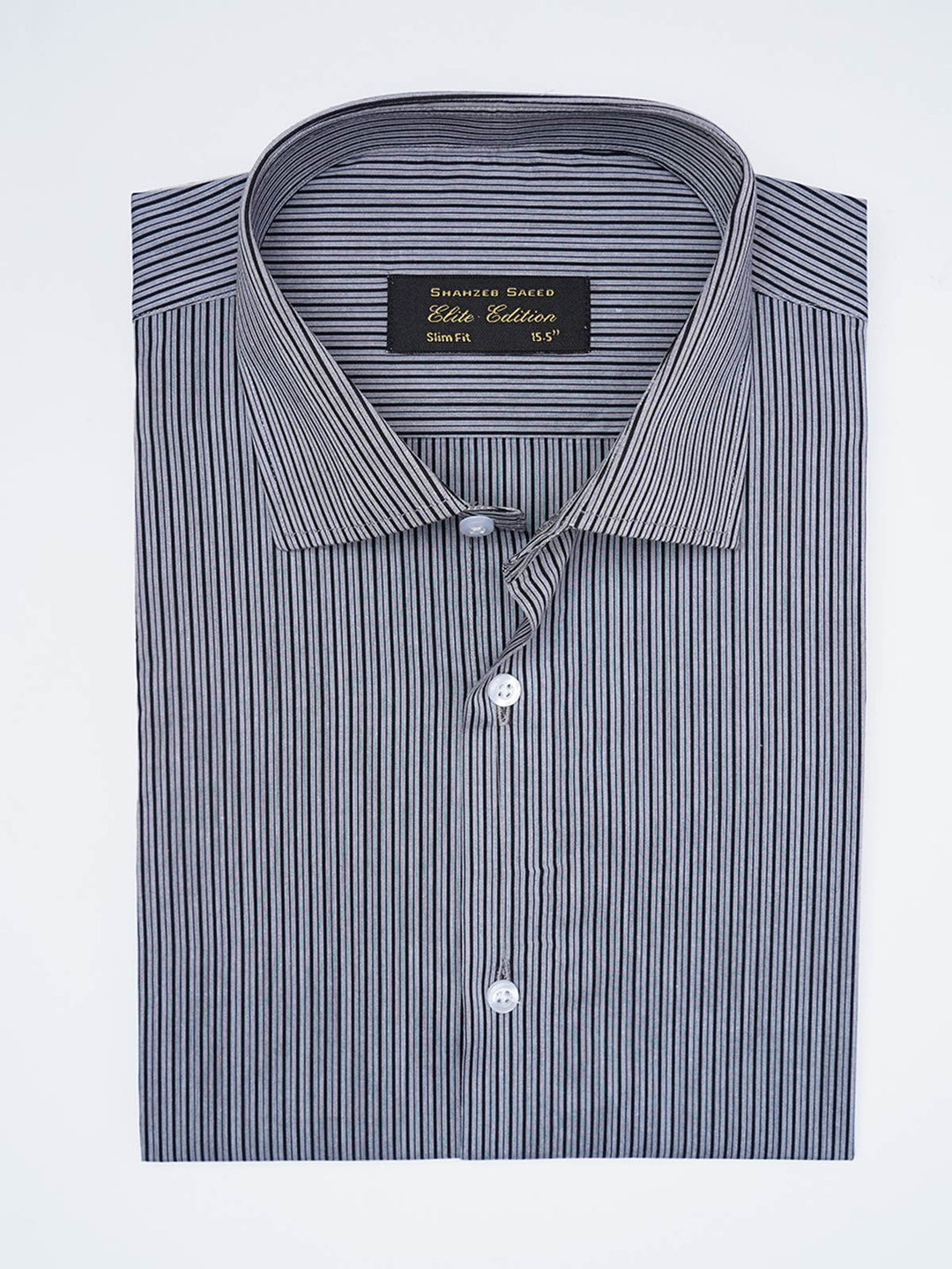 Black Striped, Elite Edition, Cutaway Collar Men’s Formal Shirt (FS-2905)