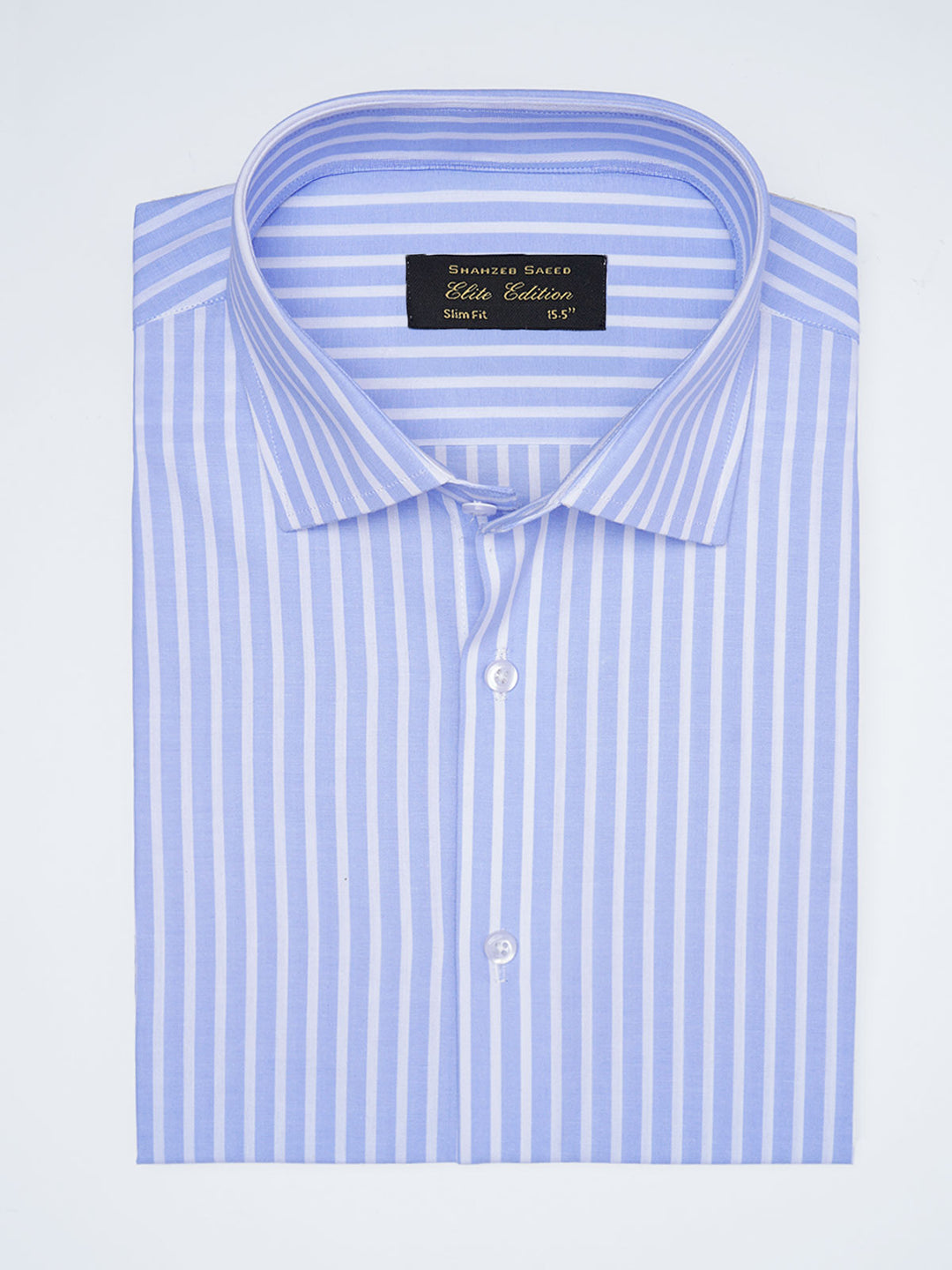 White & Blue Striped, Elite Edition, Cutaway Collar Men’s Formal Shirt (FS-2908)