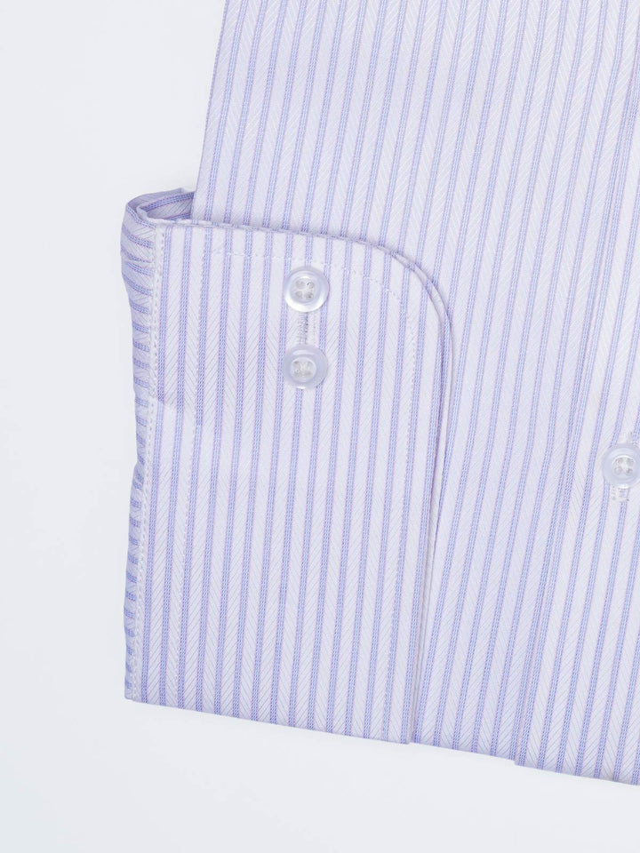 White & Blue Striped, Elite Edition, Cutaway Collar Men’s Formal Shirt (FS-2909)