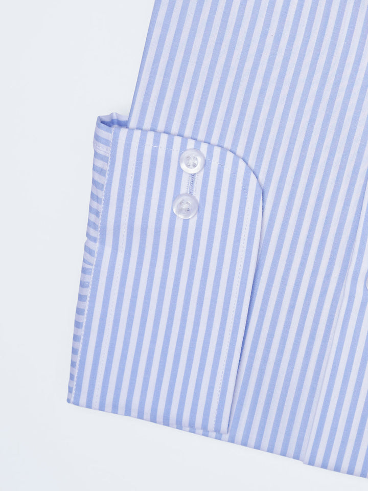 White & Blue Striped, Elite Edition, Cutaway Collar Men’s Formal Shirt (FS-2910)