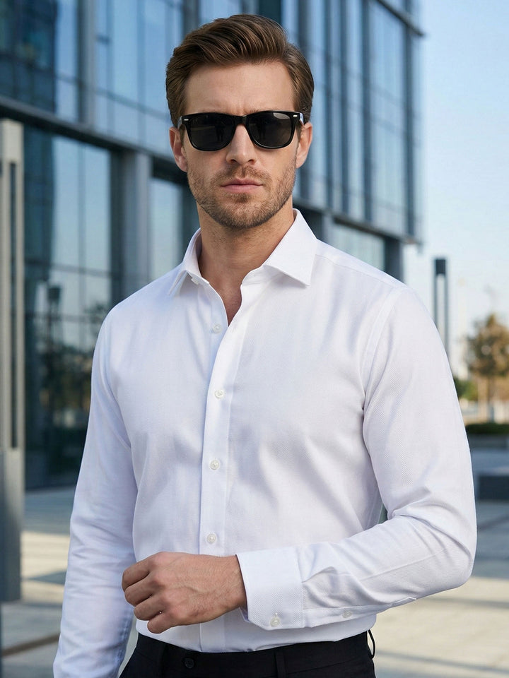 White, Elite Edition, Cutaway Collar Men’s Formal Shirt (FS-2945)