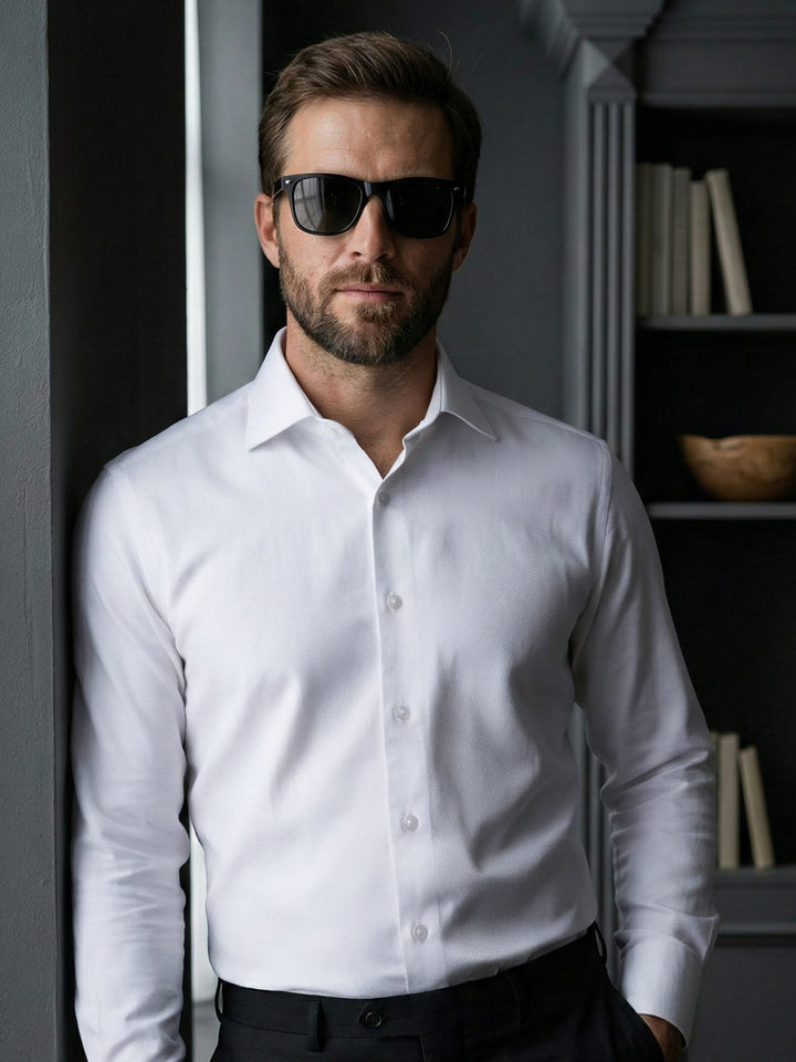 White, Elite Edition, Cutaway Collar Men’s Formal Shirt (FS-2947)