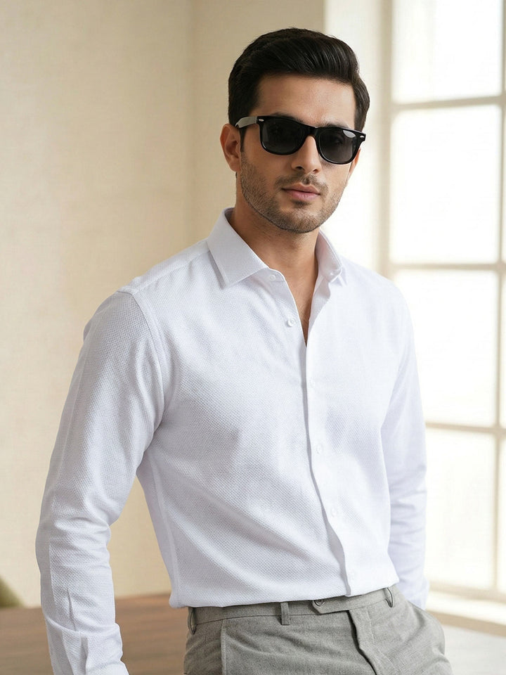 White, Elite Edition, Cutaway Collar Men’s Formal Shirt (FS-2950)