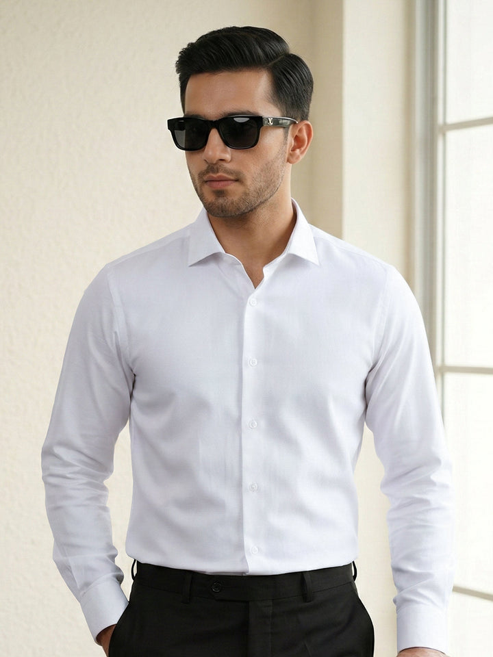White, Elite Edition, Cutaway Collar Men’s Formal Shirt (FS-2951)