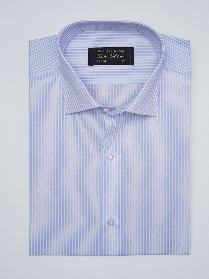 Blue & White Striped, Elite Edition, Cutaway Collar Men’s Formal Shirt (FS-2968)