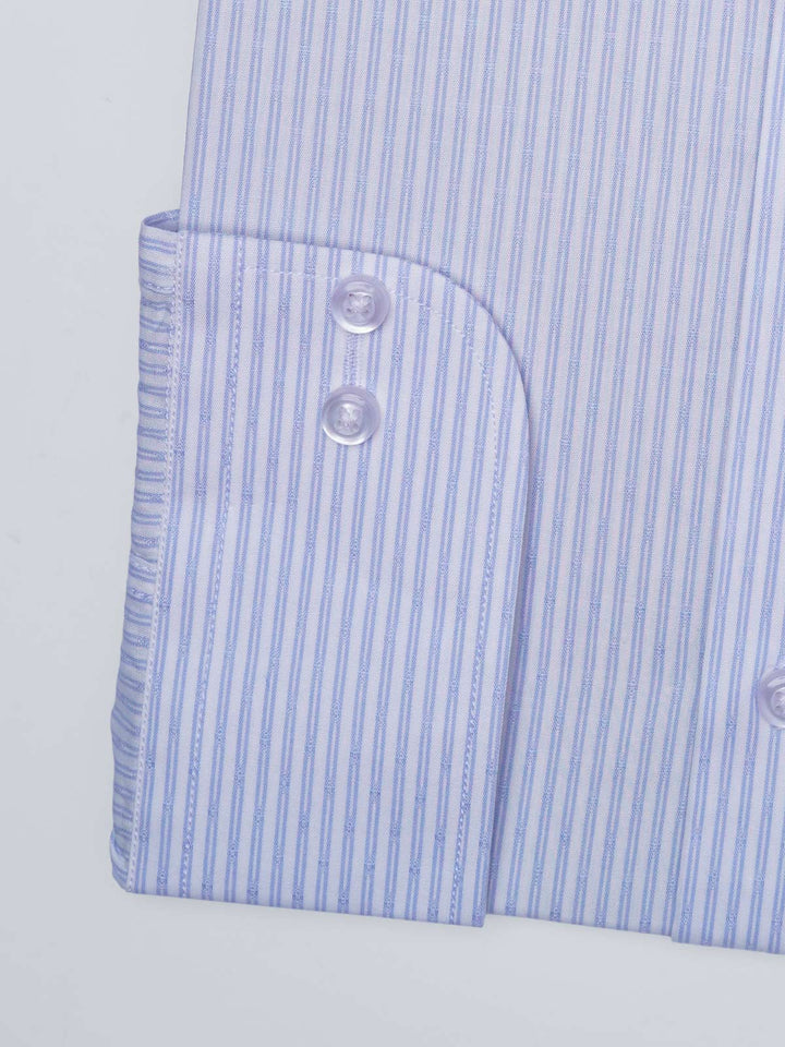 Blue & White Striped, Elite Edition, Cutaway Collar Men’s Formal Shirt (FS-2968)