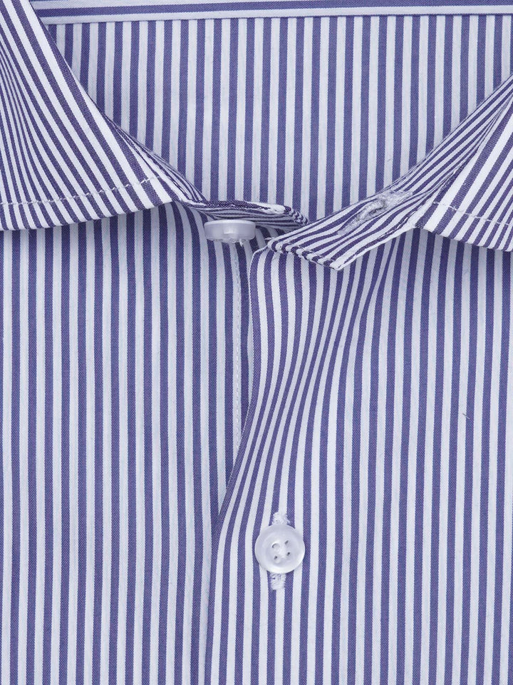 Blue & White Striped, Elite Edition, Cutaway Collar Men’s Formal Shirt (FS-2969)