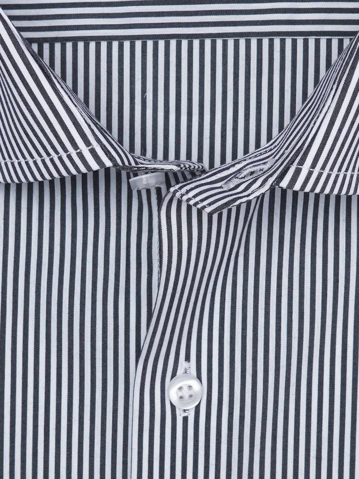 Grey & White Striped, Elite Edition, Cutaway Collar Men’s Formal Shirt (FS-2970)