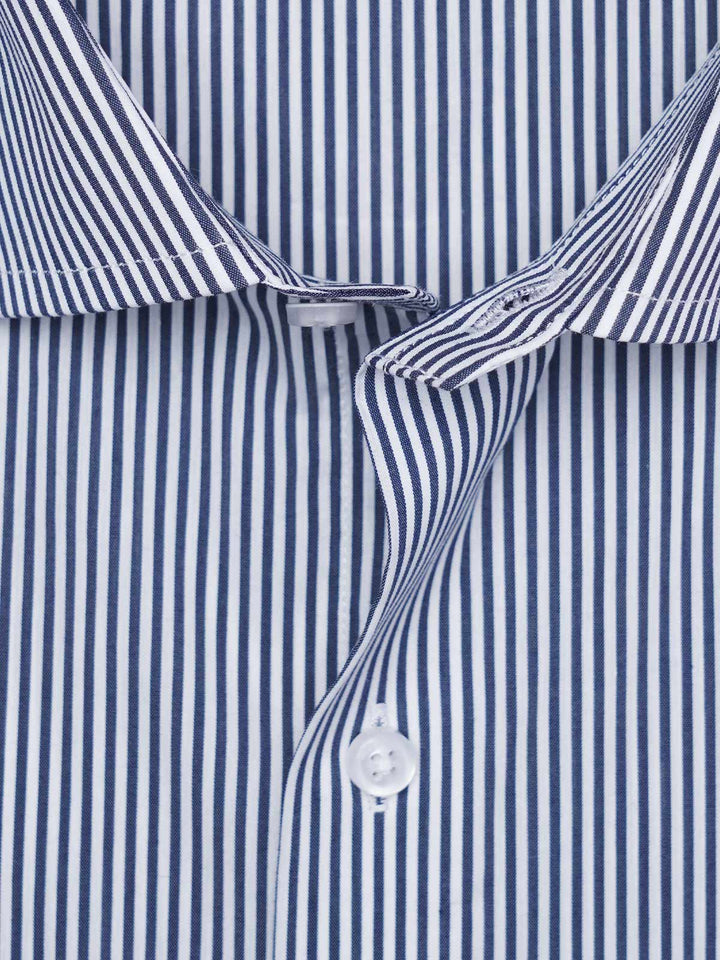 Blue & White Striped, Elite Edition, Cutaway Collar Men’s Formal Shirt (FS-2971)