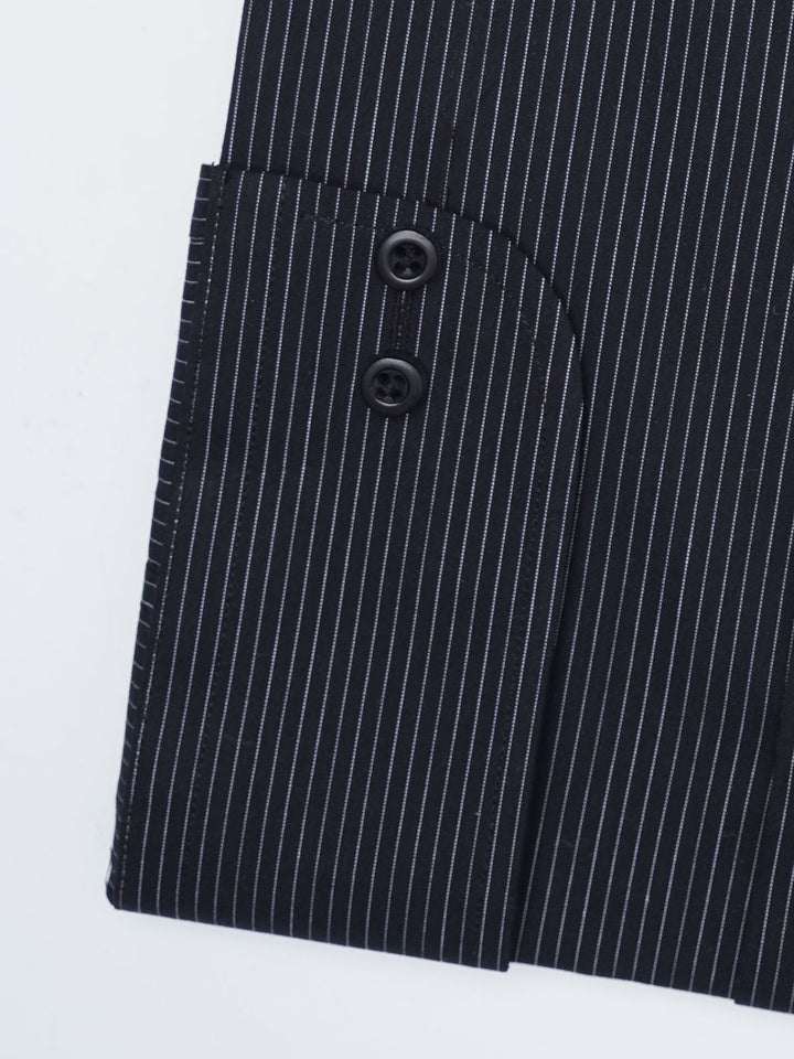 Black Striped, Elite Edition, Cutaway Collar Men’s Formal Shirt (FS-2972)