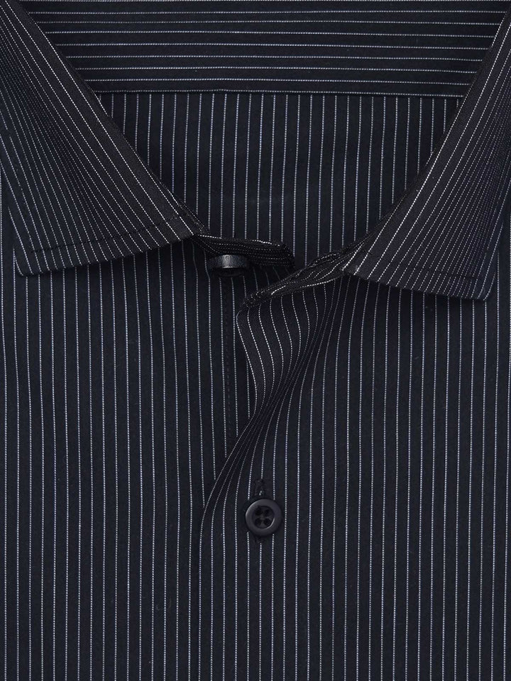 Black Striped, Elite Edition, Cutaway Collar Men’s Formal Shirt (FS-2972)