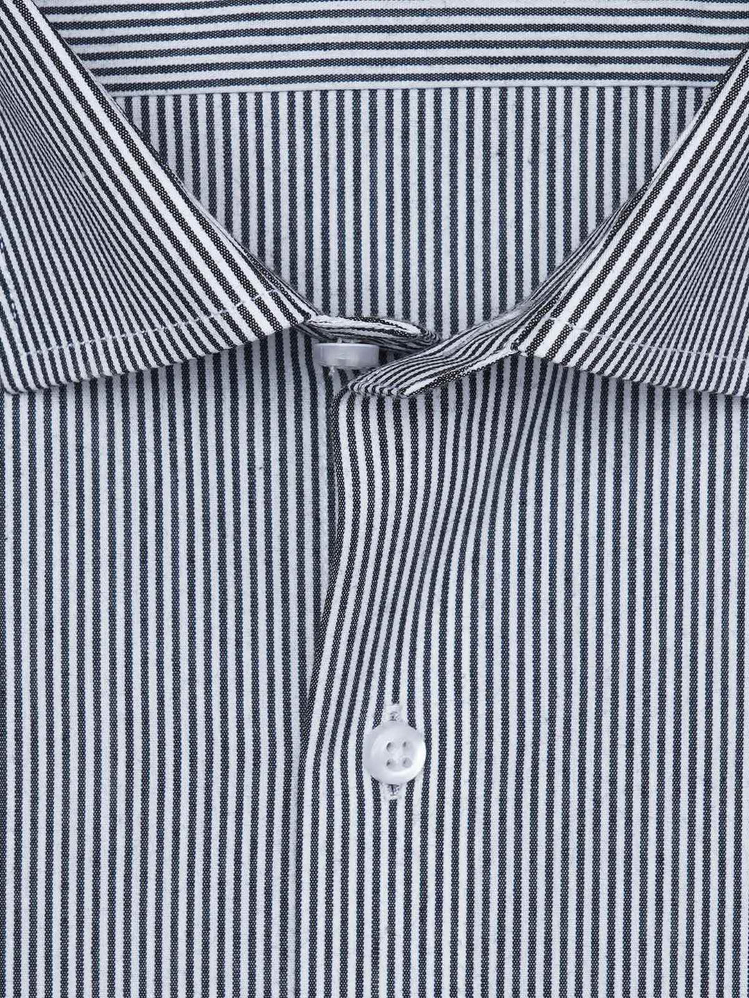 Grey & White Striped, Elite Edition, Cutaway Collar Men’s Formal Shirt (FS-2975)