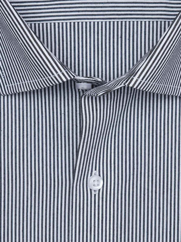 Grey & White Striped, Elite Edition, Cutaway Collar Men’s Formal Shirt (FS-2975)