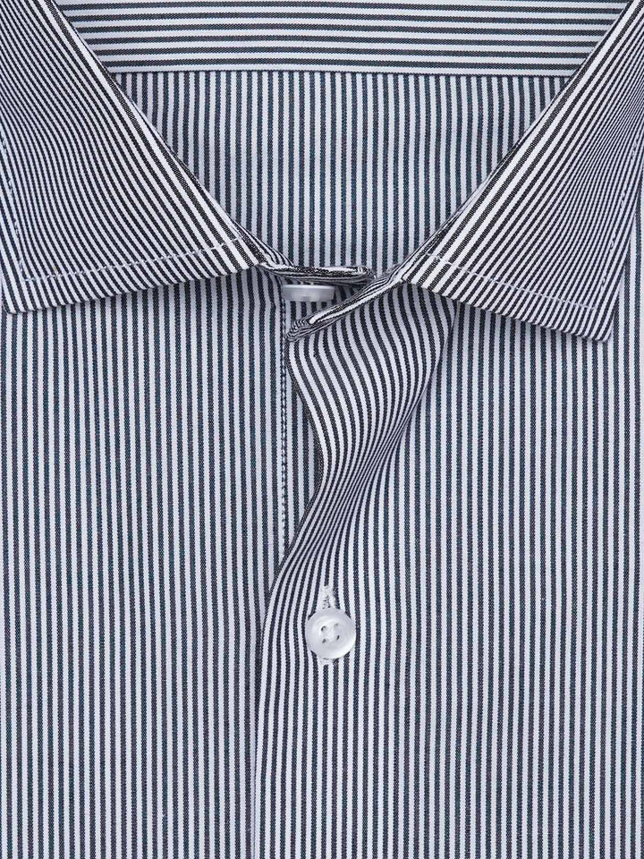 Grey & White Striped, Elite Edition, Cutaway Collar Men’s Formal Shirt (FS-2978)