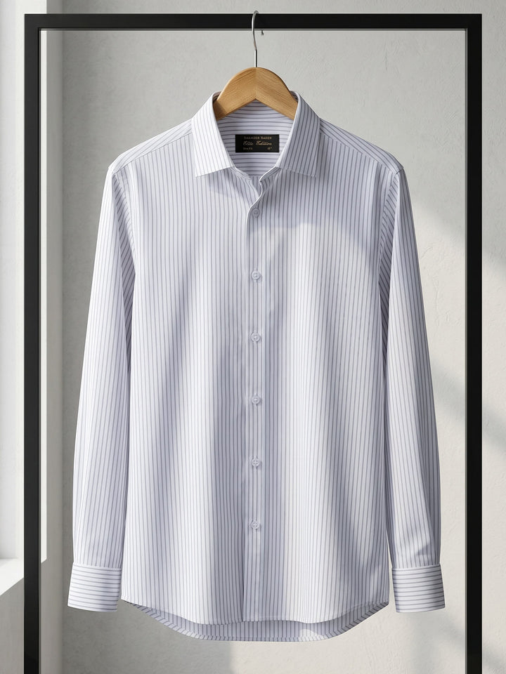 Black Striped, Elite Edition, Cutaway Collar Men’s Formal Shirt (FS-2980)