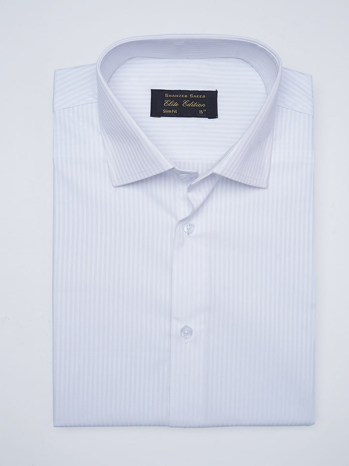 White Striped, Elite Edition, Cutaway Collar Men’s Formal Shirt (FS-2981)