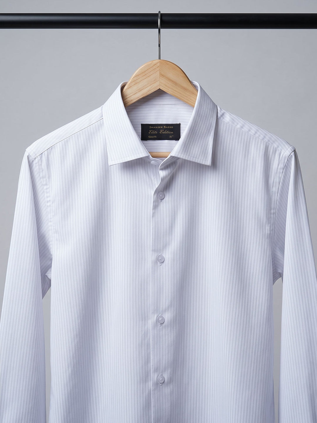 White Striped, Elite Edition, Cutaway Collar Men’s Formal Shirt (FS-2981)