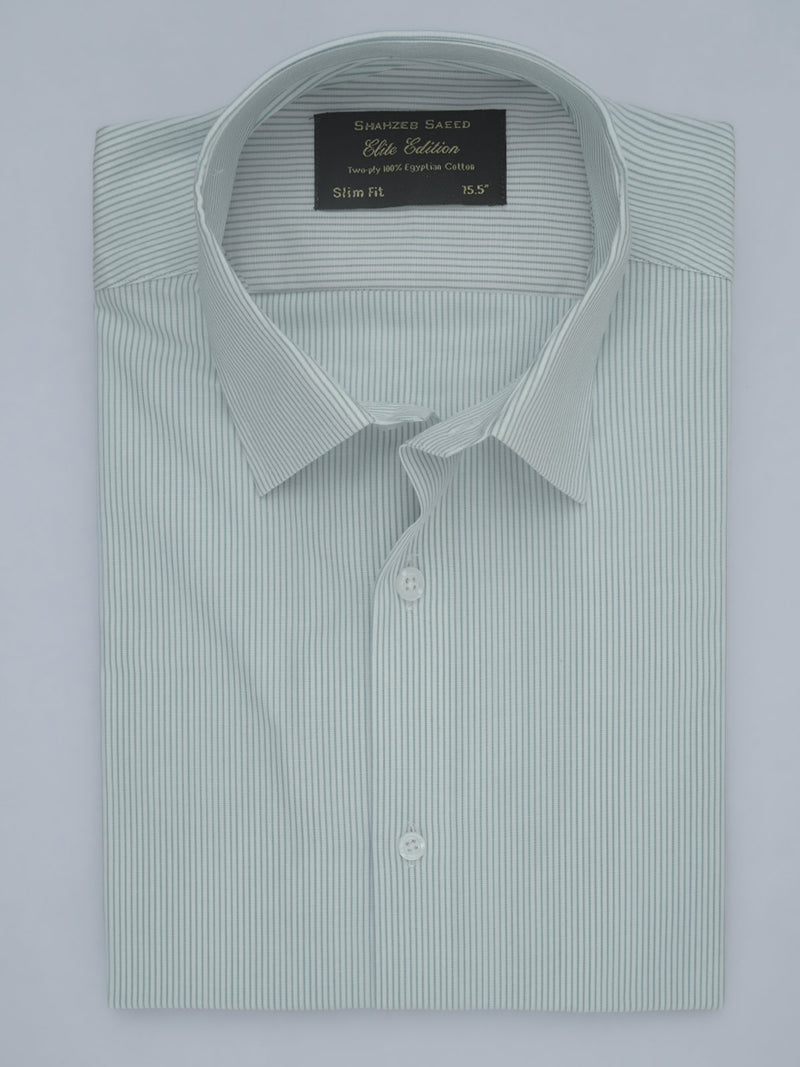 Light Blue Striped, Elite Edition, French Collar Men’s Formal Shirt (FS-401)