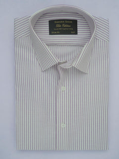 Purple & White Self Striped, Elite Edition, French Collar Men’s Formal Shirt (FS-405)