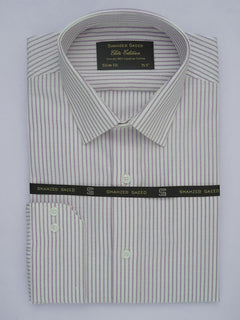 Purple & White Self Striped, Elite Edition, French Collar Men’s Formal Shirt (FS-405)