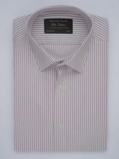 Purple & White Self Striped, Elite Edition, French Collar Men’s Formal Shirt (FS-408)