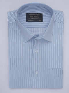 Light Blue Self Striped, Elite Edition, French Collar Men’s Formal Shirt (FS-410)