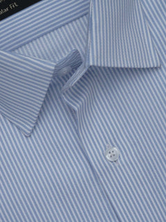 Light Blue Self Striped, Elite Edition, French Collar Men’s Formal Shirt (FS-410)