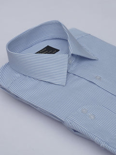 Light Blue Self Striped, Elite Edition, French Collar Men’s Formal Shirt (FS-410)