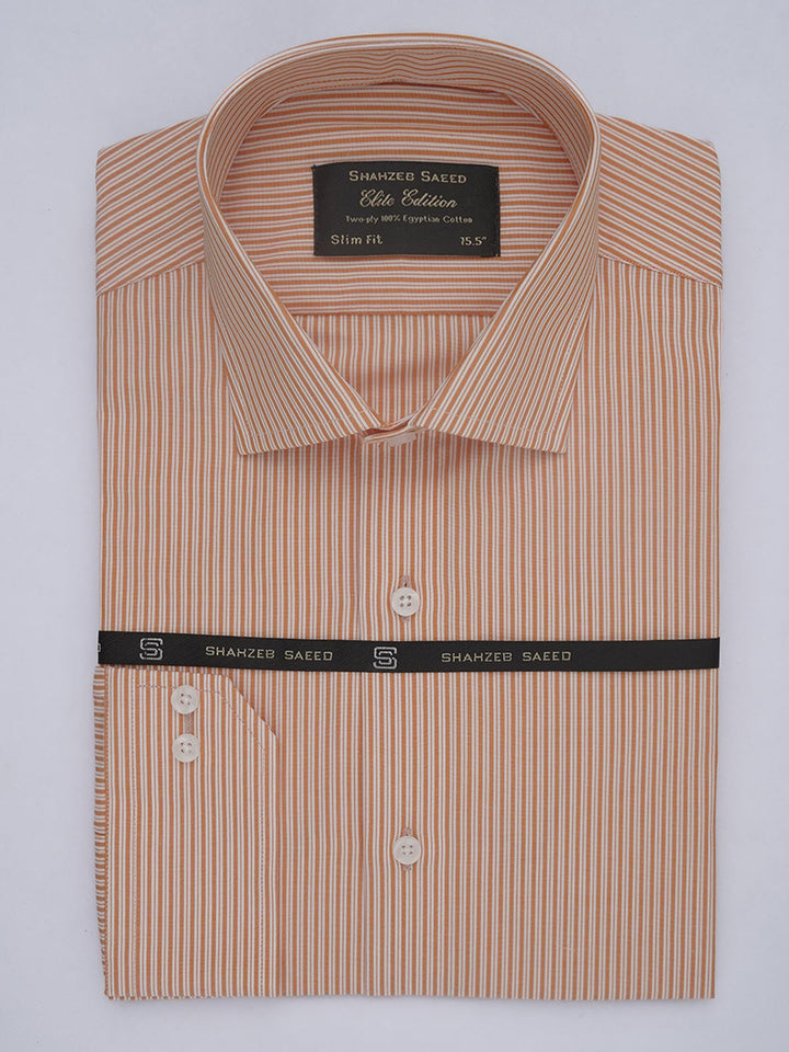 Orange Striped, Elite Edition, French Collar Men’s Formal Shirt (FS-412)