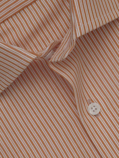 Orange Striped, Elite Edition, French Collar Men’s Formal Shirt (FS-412)