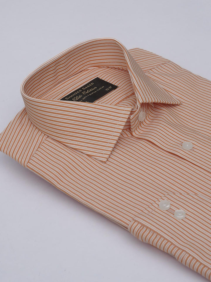 Orange Striped, Elite Edition, French Collar Men’s Formal Shirt (FS-412)