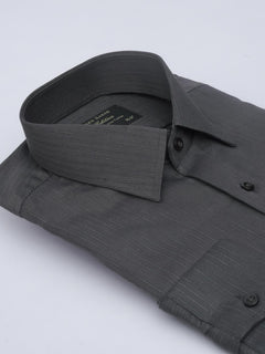 Dark Grey & White Striped, Elite Edition, French Collar Men’s Formal Shirt (FS-417)